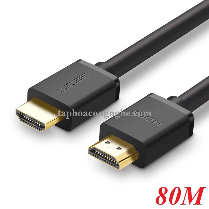 Ugreen 50409 80M màu Đen Cáp tín hiệu HDMI chuẩn 1.4 hỗ trợ phân giải 4K * 2K HD104 30050409